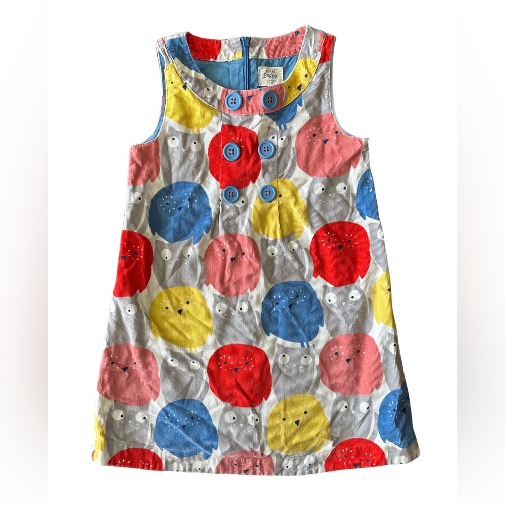 Mini Boden Owl Pinafore Dress 5-6Y